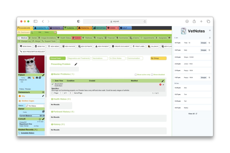 EzyVet Screenshot